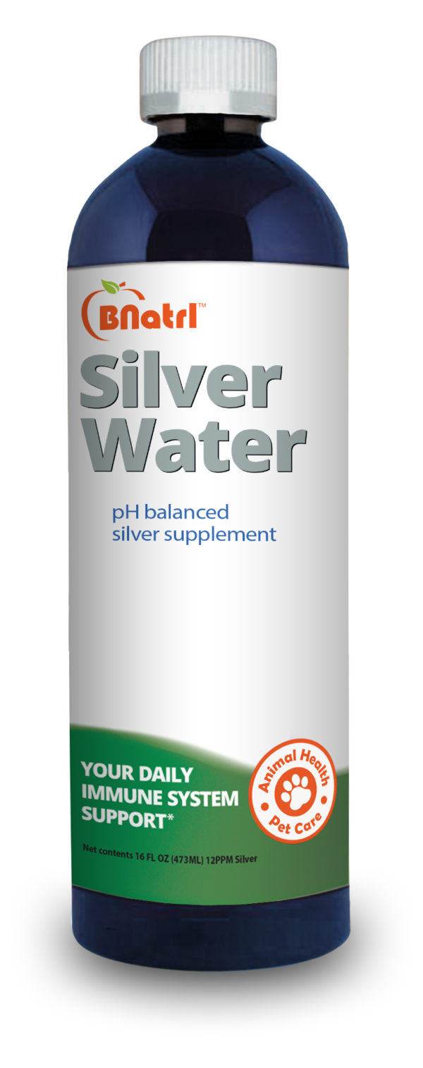BNatrl 12ppm Mineral Alkaline Nano Silver Solution - 16 Oz Bottle (For Pets)